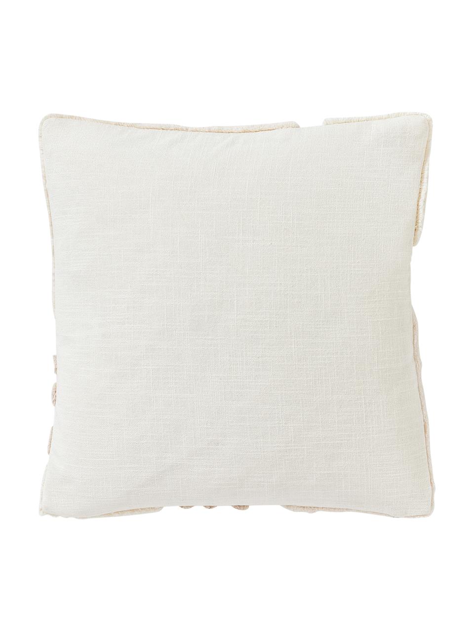 Povlak na polštář se zdobením Coraline, 100 % bavlna, Světle béžová, krémově bílá, Š 45 cm, D 45 cm