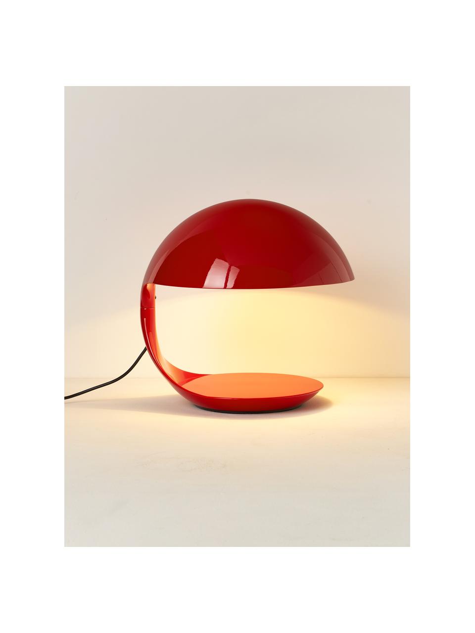 Lampada da tavolo con paralume girevole Cobra, Plastica laccata, Rosso, Ø 40 x Alt. 40 cm