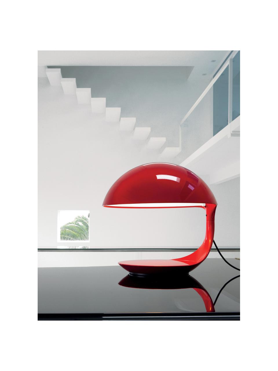 Lampe à poser avec abat-jour pivotant Cobra, Plastique laqué, Rouge, Ø 40 x haut. 40 cm