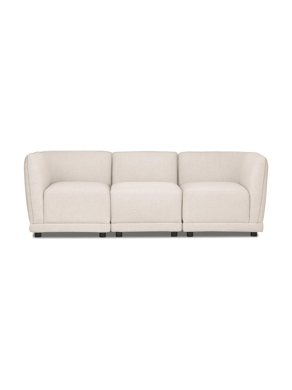 Modulares 3-Sitzer Sofa Ari in Beige, Bezug: 100% Polyester Der hochwe, Gestell: Massivholz, Sperrholz, Füße: Kunststoff, Webstoff Beige, B 228 x T 77 cm