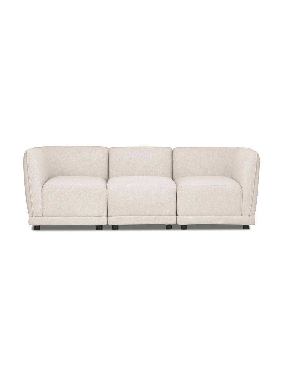 Sofa modułowa Ari (3-osobowa), Tapicerka: 100% poliester Dzięki tka, Stelaż: lite drewno, sklejka, Nogi: tworzywo sztuczne, Beżowy, S 228 x G 77 cm