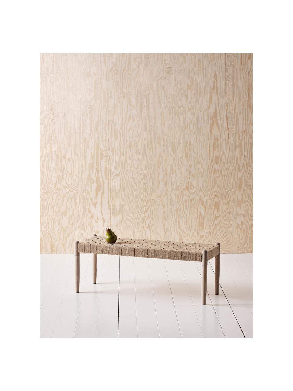 Banco infantil de madera Köpenhamn, Estructura: madera de roble, Asiento: yute, Madera de roble, An 85 x Al 32 cm