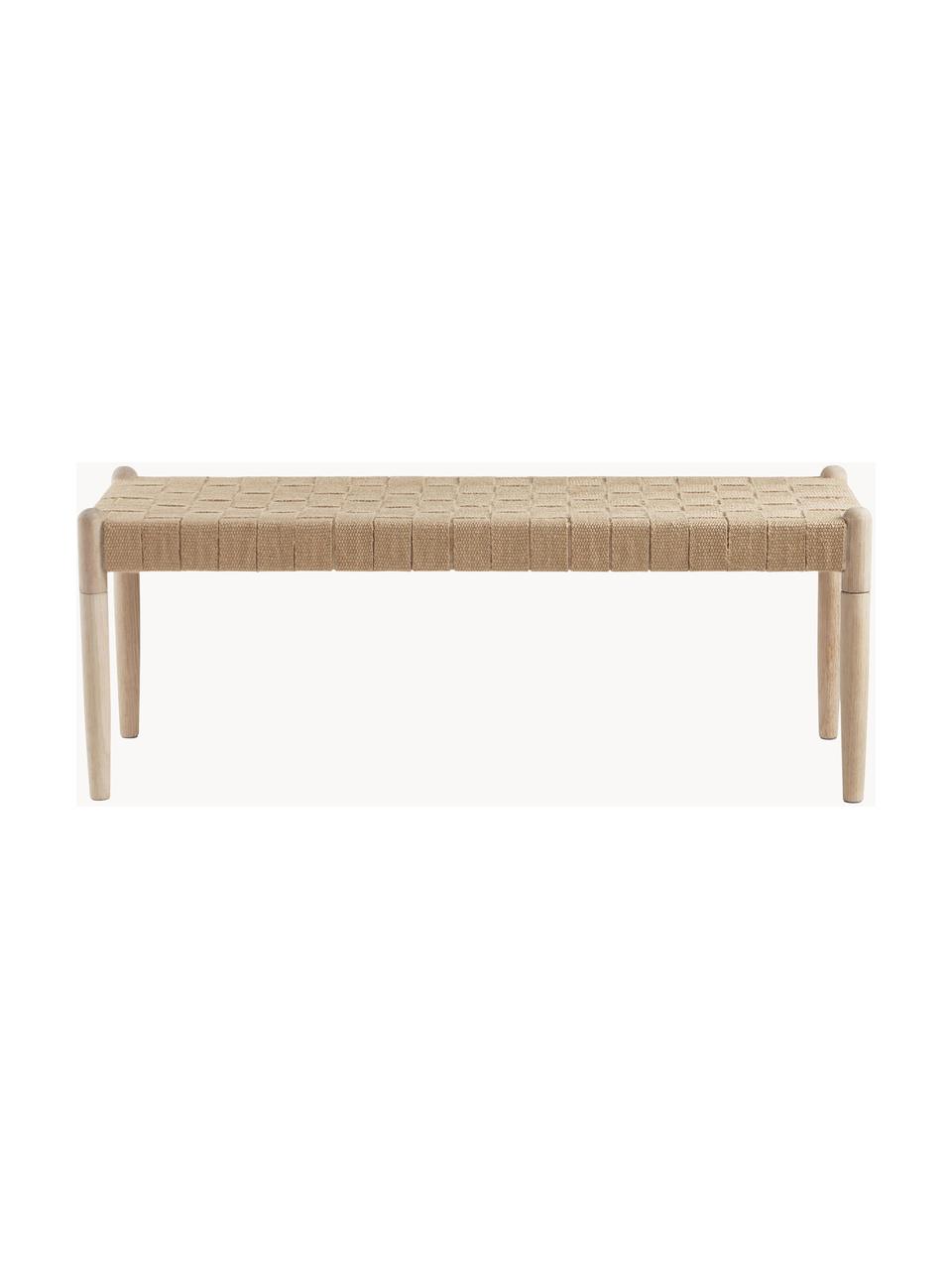 Banco infantil de madera Köpenhamn, Estructura: madera de roble, Asiento: yute, Madera de roble, An 85 x Al 32 cm