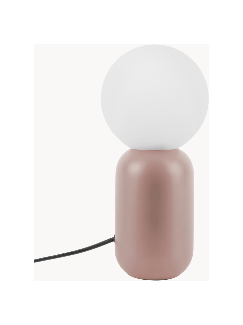 Klein nachtlampje Gala van opaalglas, Lampenkap: opaalglas, Lampvoet: gecoat metaal, Roze, wit, Ø 15 x H 32 cm