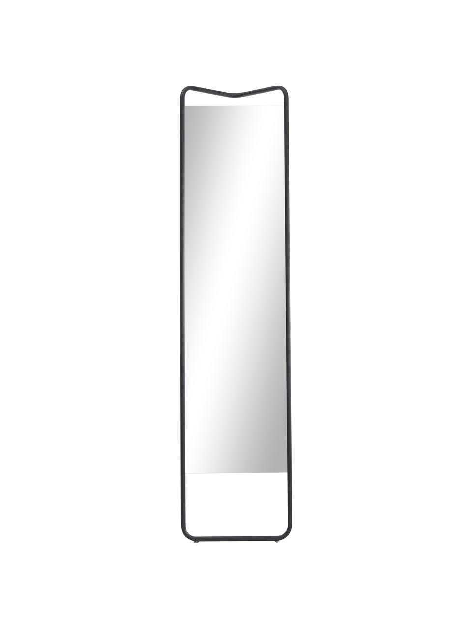 Specchio d'appoggio con cornice nera Kasch Kasch, Cornice: alluminio verniciato a po, Superficie dello specchio: lastra di vetro, Nero, Larg. 42 x Alt. 175 cm