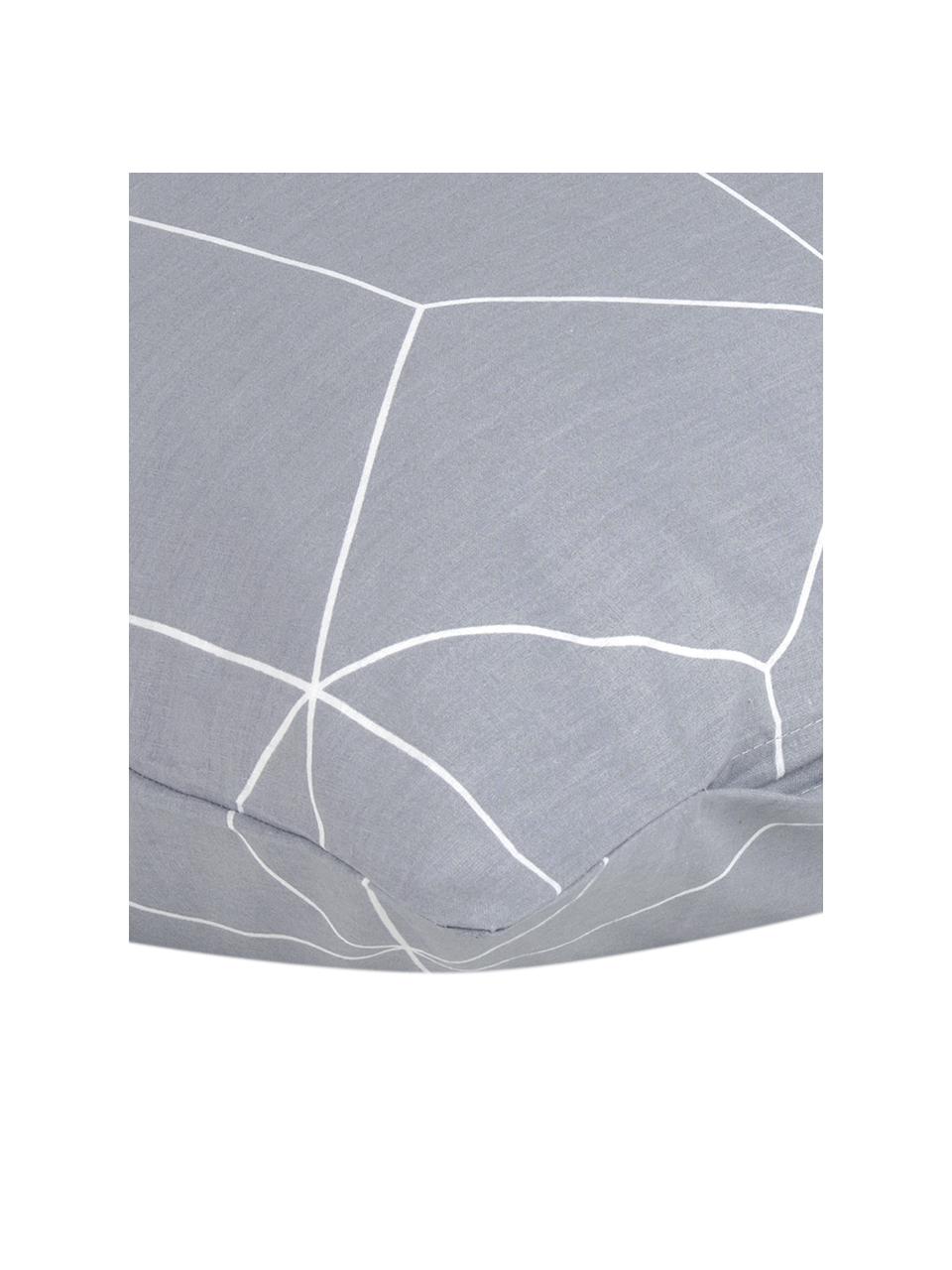 Funda de almohada de algodón Lynn, 45 x 110 cm, Gris estampado, An 45 x L 110 cm