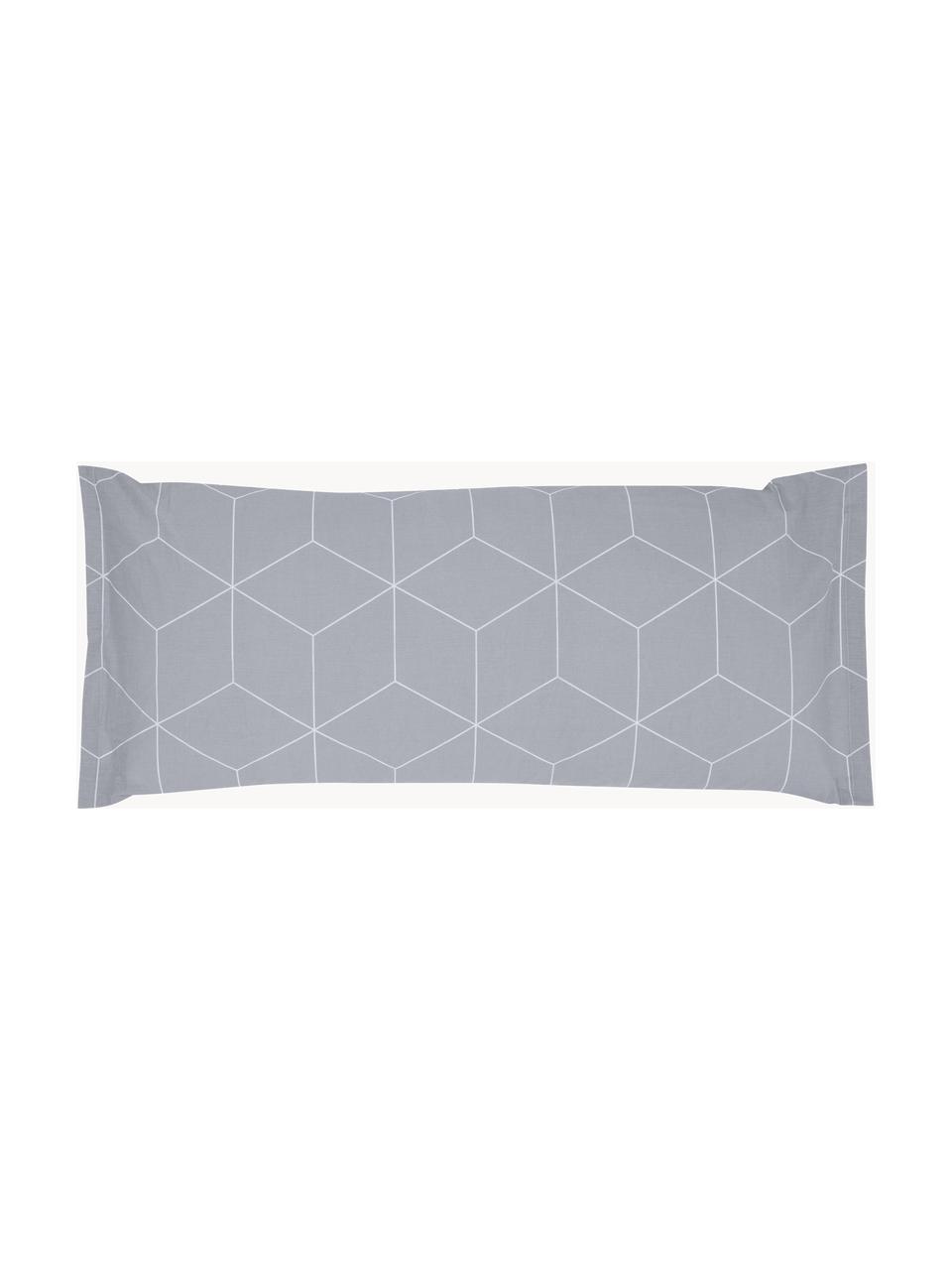 Funda de almohada de algodón Lynn, 45 x 110 cm, Gris estampado, An 45 x L 110 cm