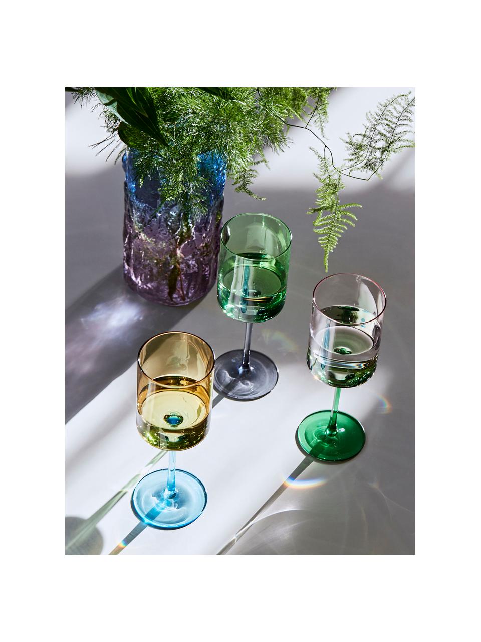 Bicchiere vino Lilly 2 pz, Vetro, Verde, grigio, Ø 9 x Alt. 24 cm, 430 ml