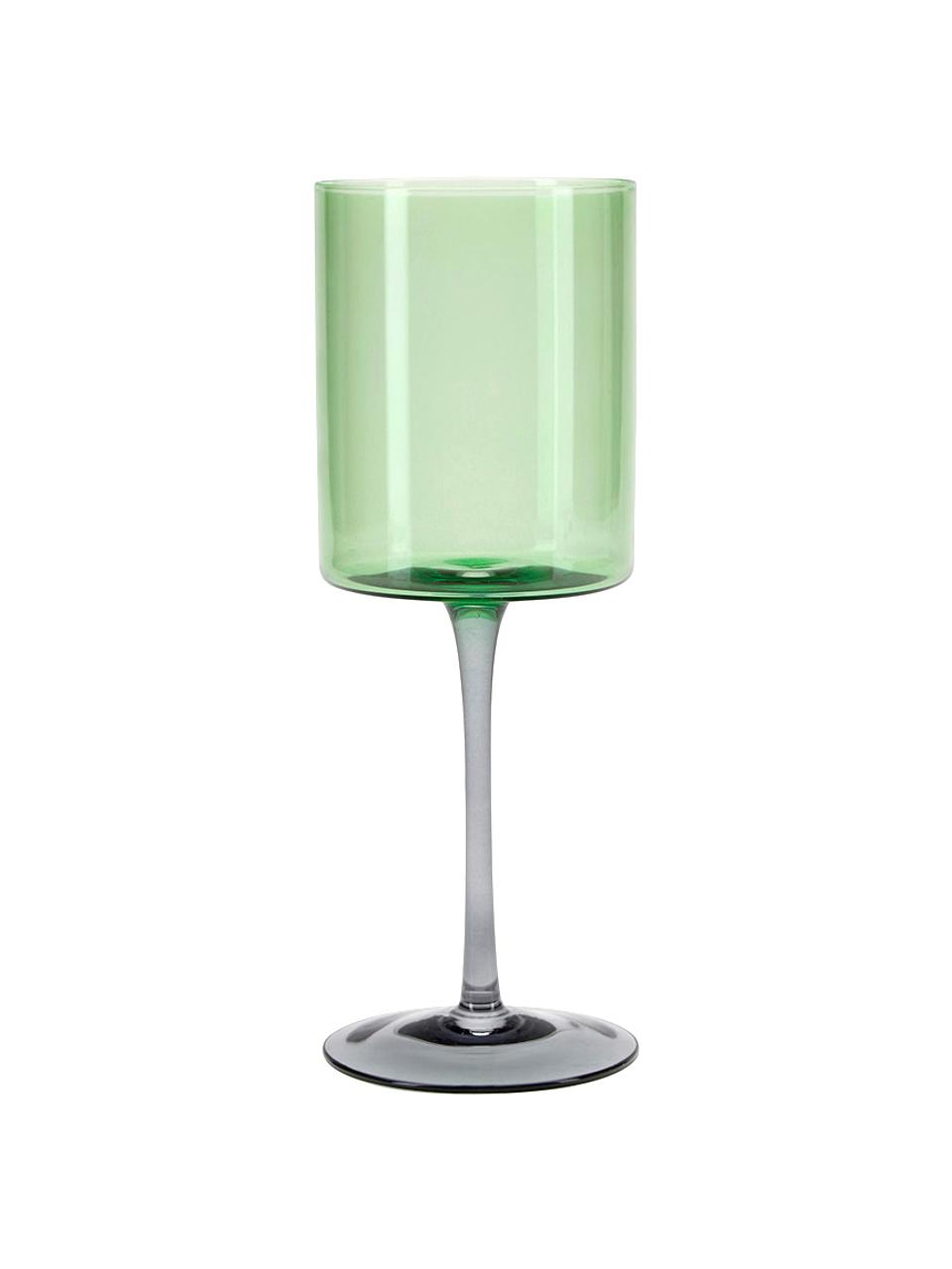 Bicchiere vino Lilly 2 pz, Vetro, Verde, grigio, Ø 9 x Alt. 24 cm, 430 ml