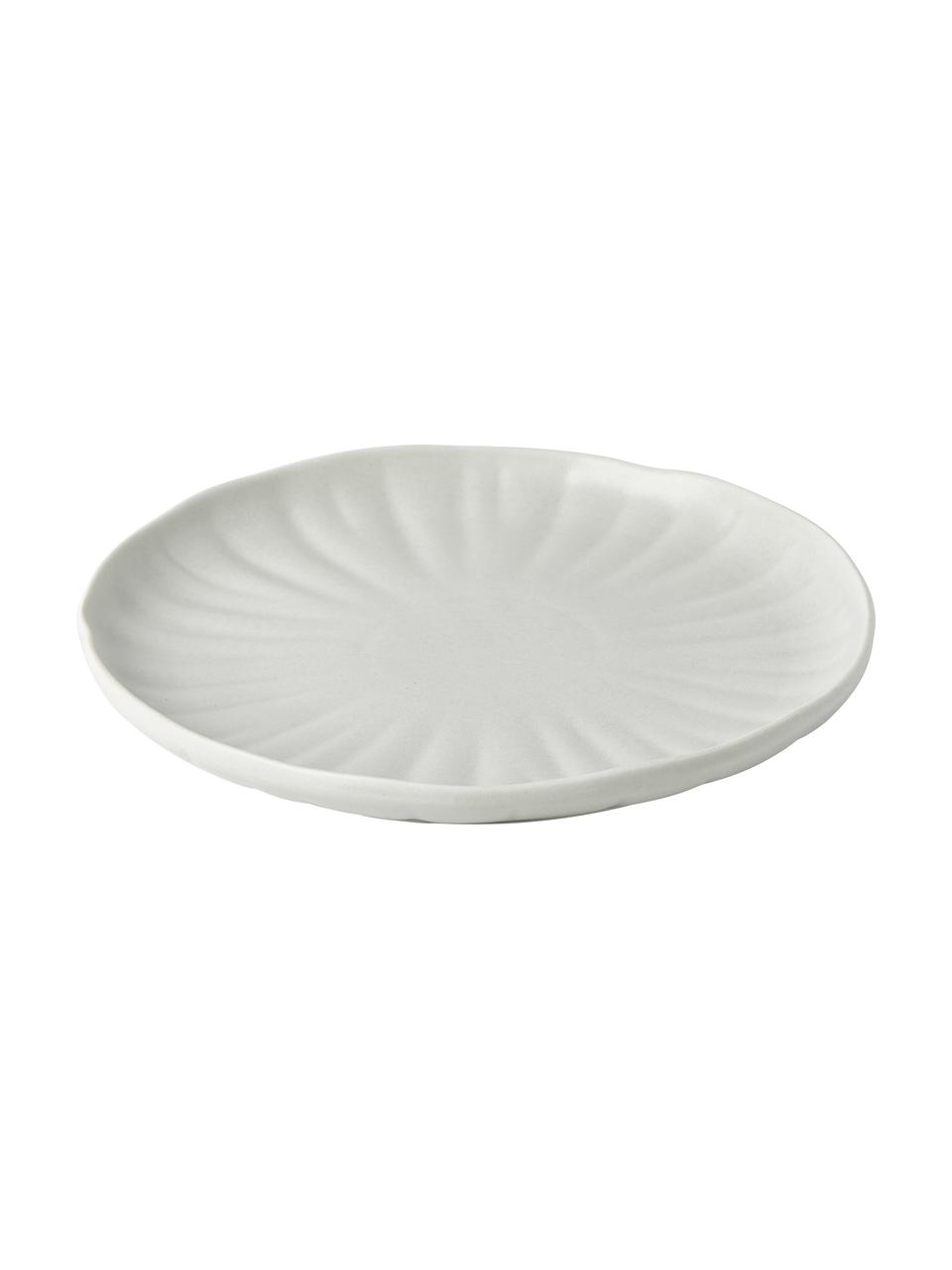 Set stoviglie in porcellana opaca con rilievo Sali, 4 persone (12 pz), Porcellana, Grigio chiaro, 4 persone (12 pz)