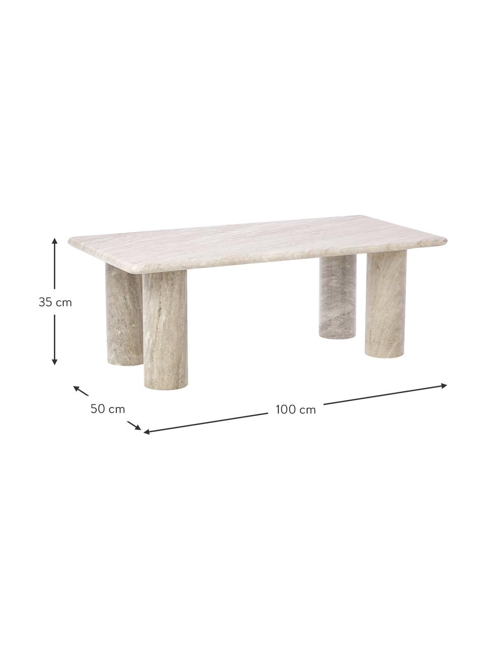 Klasický mramorový konferenční stolek Mabel, Mramor, Travertin, Š 100 cm, V 35 cm