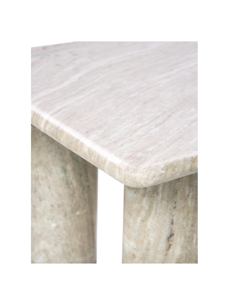 Table basse marbre Mabel, Marbre, Beige travertin, larg. 100 x haut. 35 cm