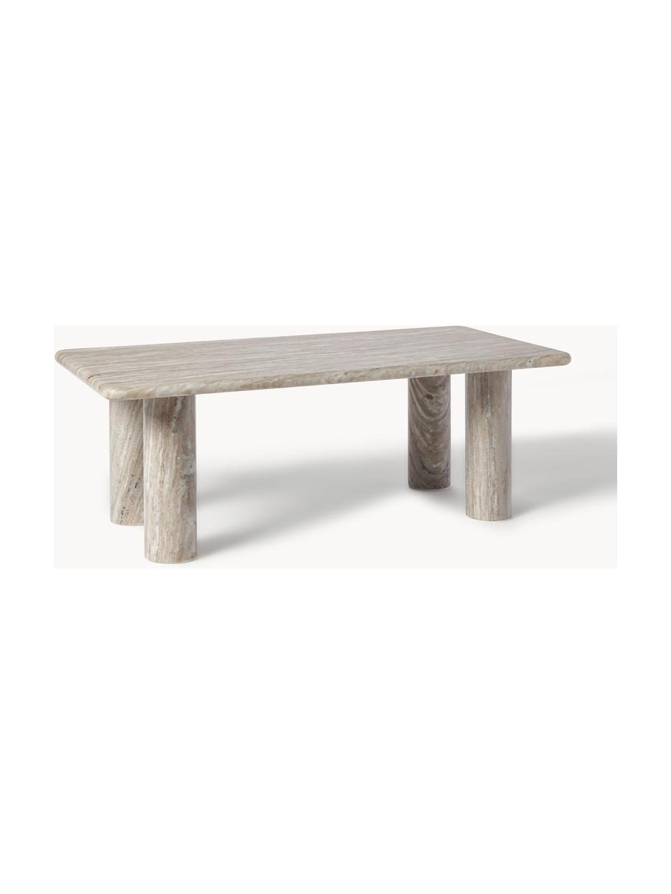 Marmeren salontafel Mabel, Marmer, Greige, gemarmerd, B 100 x H 50 cm