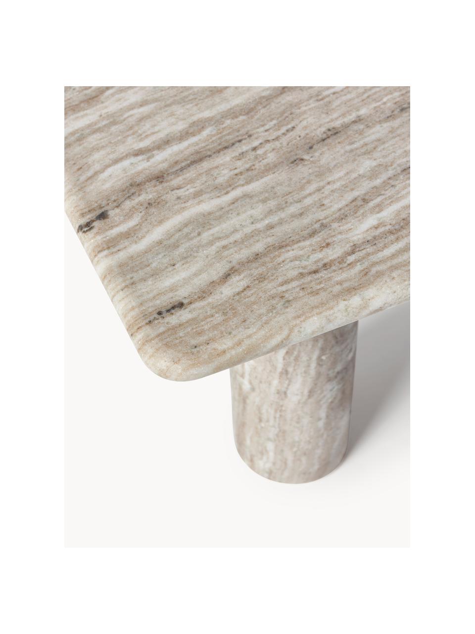 Marmor-Couchtisch Mabel, Marmor, Greige, marmoriert, B 100 x T 50 cm