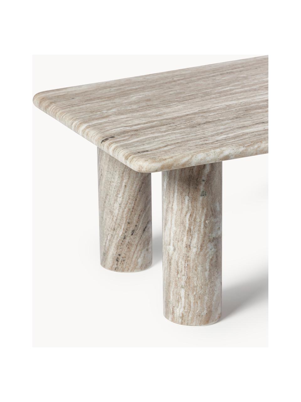 Table basse en marbre Mabel, Marbre, Beige, marbré, larg. 100 x prof. 50 cm