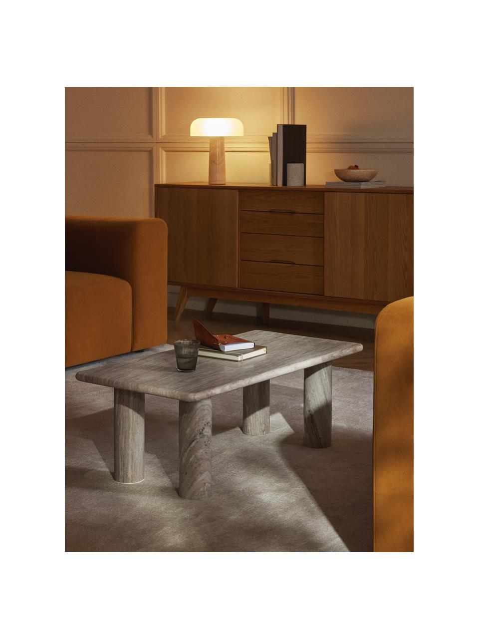 Mramorový konferenčný stolík Mabel, Mramor, Hnedosivá, mramorovaná, Š 100 x H 50 cm