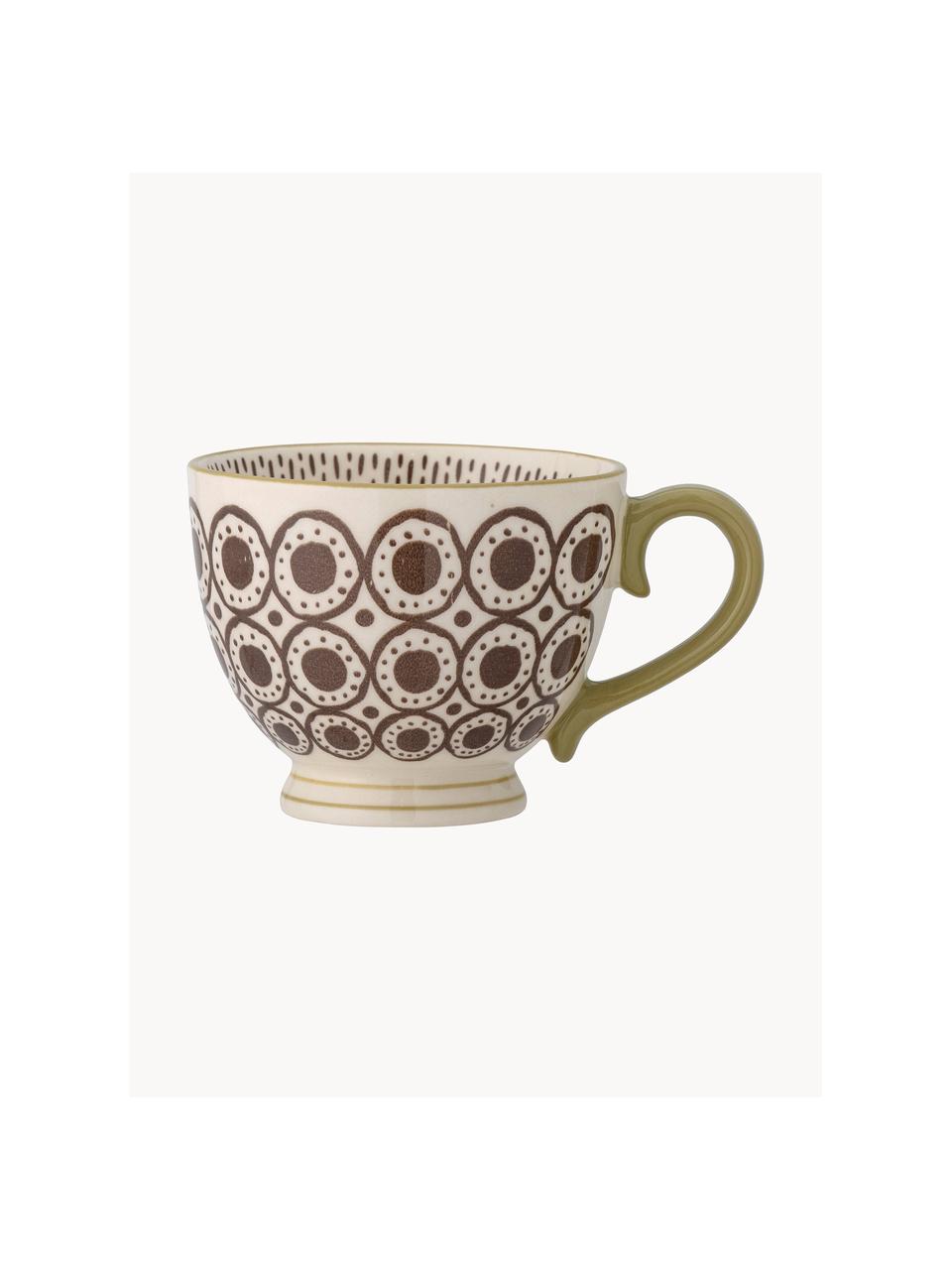 Taza artesanal Maple, Cerámica de gres, Gris pardo, beige claro, Ø 11 x Al 9 cm, 420 ml