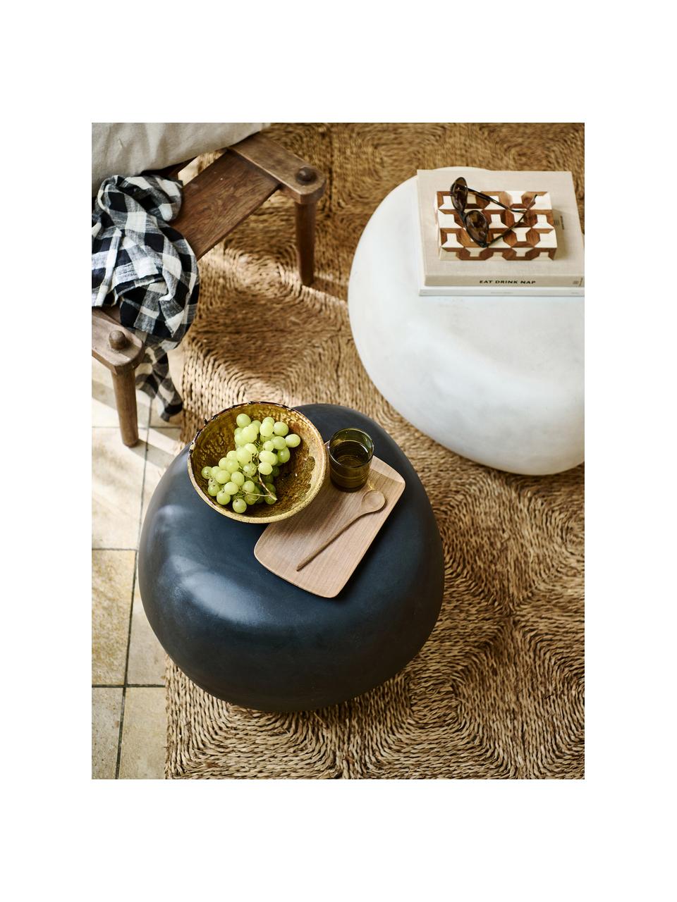 Zahradní konferenční stolek v organickém tvaru Pebble, Jílové vlákno, Antracitová, betonový vzhled, Ø 50 cm, V 35 cm