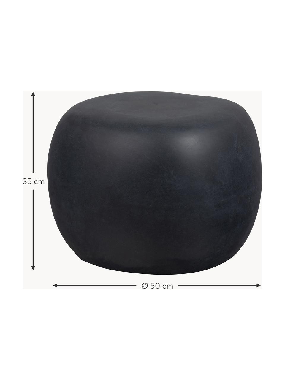 Mesa de centro con forma orgánica para exterior Pebble, Fibra de arcilla, Gris antracita aspecto cemento, Ø 50 x Al 35 cm