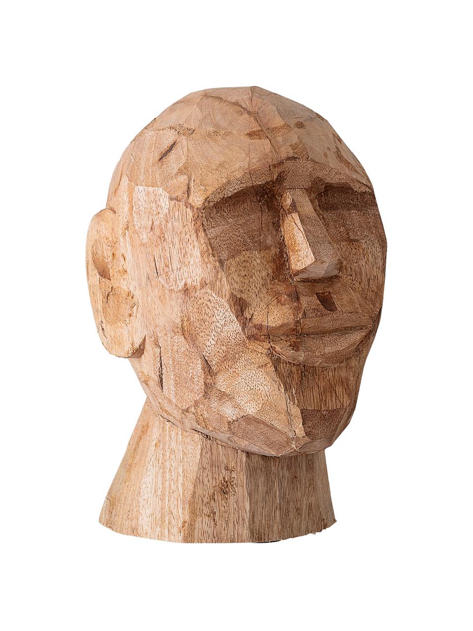 Figura decorativa artesanal Face, Madera de mango, Madera de mango, An 16 x Al 24 cm