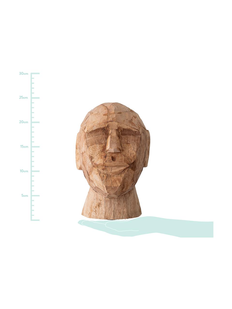 Figura decorativa artesanal Face, Madera de mango, Madera de mango, An 16 x Al 24 cm