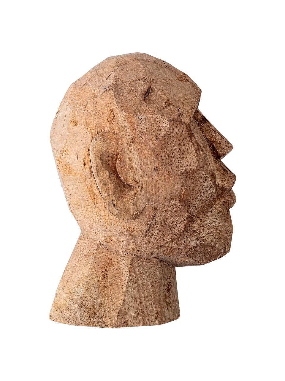 Handgefertigtes Deko-Objekt Face, Mangoholz, Mangoholz, 16 x 24 cm