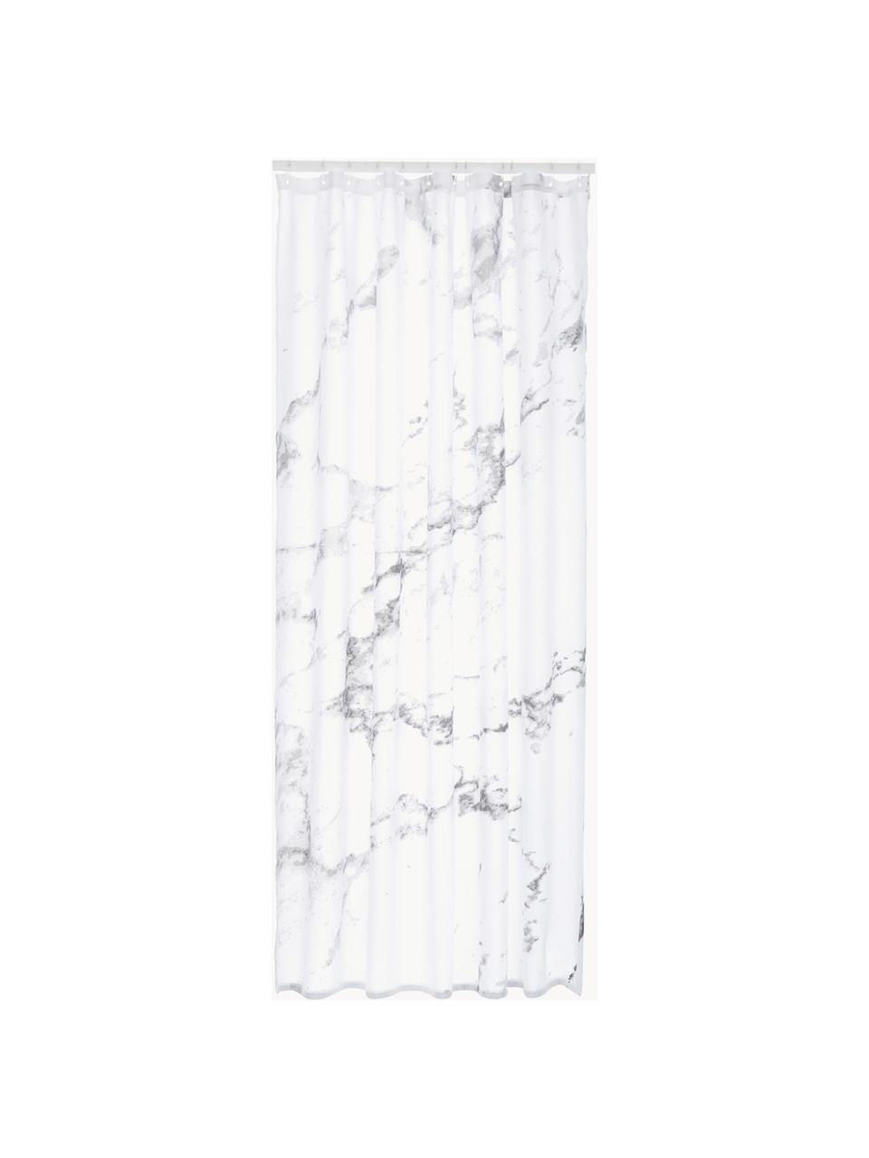 Zasłona prysznicowa Marble, 100% poliester
Produkt odporny na wilgoć, niewodoodporny, Biały, odcienie szarego, S 180 x D 200 cm