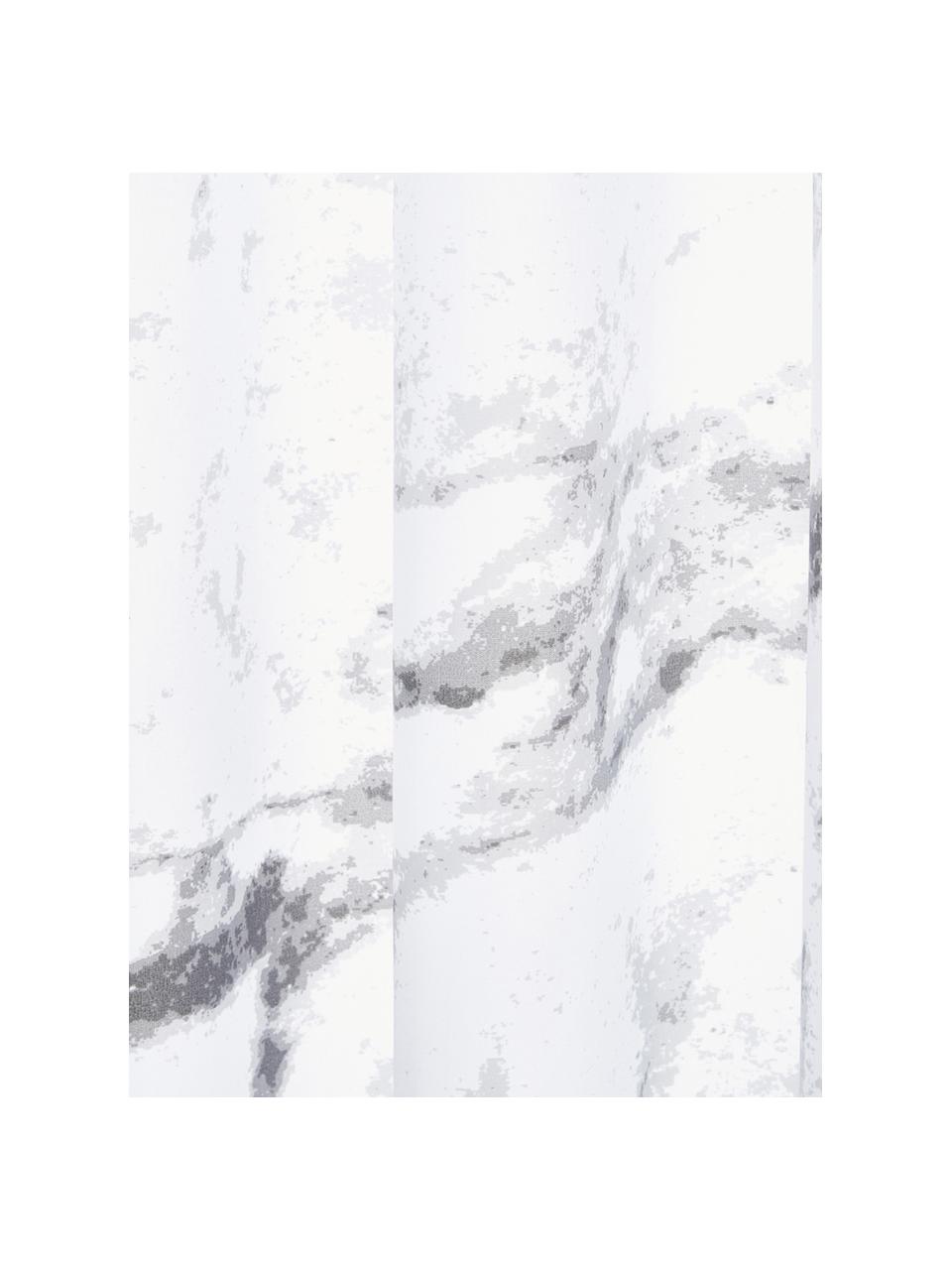 Cortina de baño Marble, 100% poliéster
Repelente al agua, no impermeable, Blanco, tonos grises, An 180 x L 200 cm