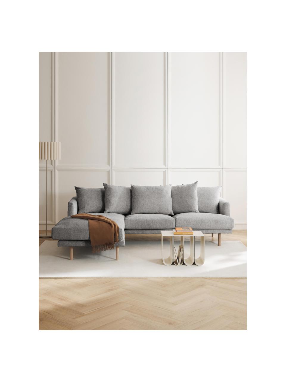 Ecksofa Adrian (3-Sitzer), Bezug: 47 % Viskose, 23 % Baumwo, Gestell: Sperrholz, Webstoff Grau, B 255 x T 182 cm, Eckteil links