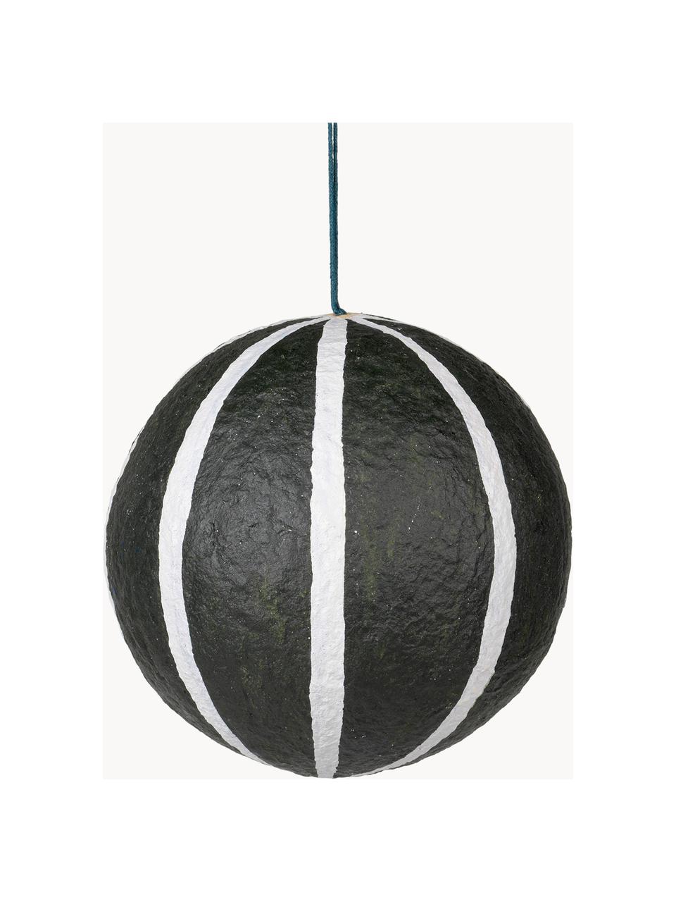 Bombka Sphere, Ø 12 cm, 3 szt., Pulpa bawełniana, Czarny, biały, Ø 12 cm