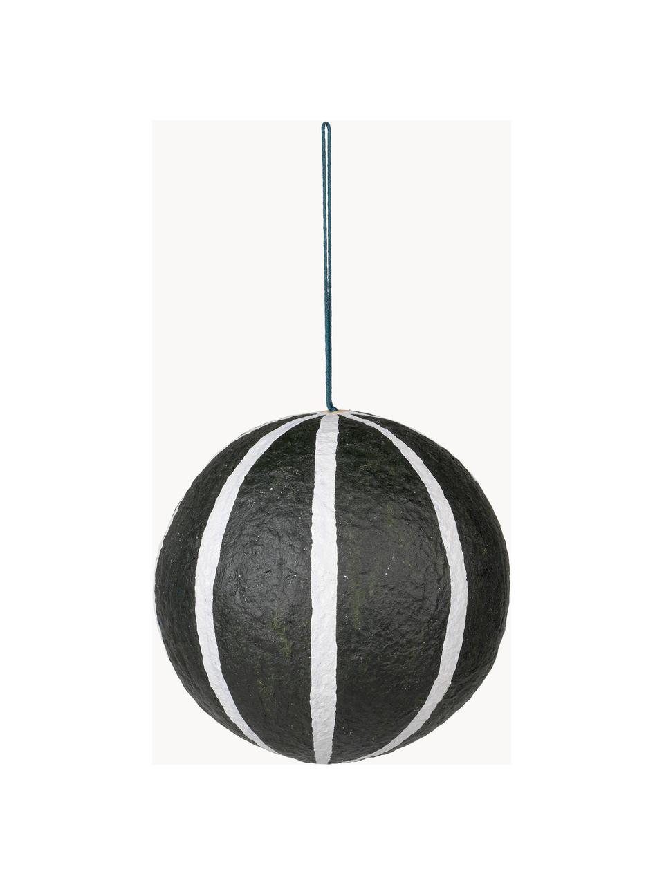 Vánoční ozdoby Sphere, Ø 12 cm, 3 ks, Bavlněná buničina, Černá, bílá, Ø 12 cm