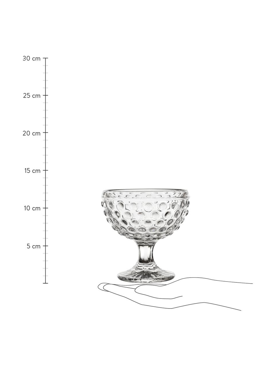 Bol de helado de vidrio Perola, Vidrio, Transparente, Ø 12 x Al 12 cm