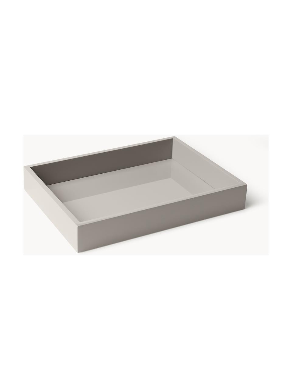 Plateau haute brillance Hayley, Gris clair, larg. 33 x prof. 24 cm