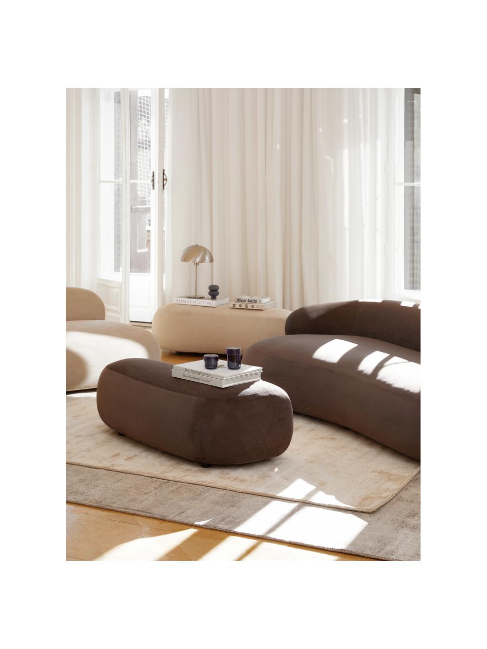 Sofá tapizado moderno Alba (2 plazas), Tapizado: 97% poliéster, 3% nylon A, Estructura: madera de abeto maciza, m, Patas: plástico, Tejido marrón, An 185 x F 114 cm, respaldo izquierdo