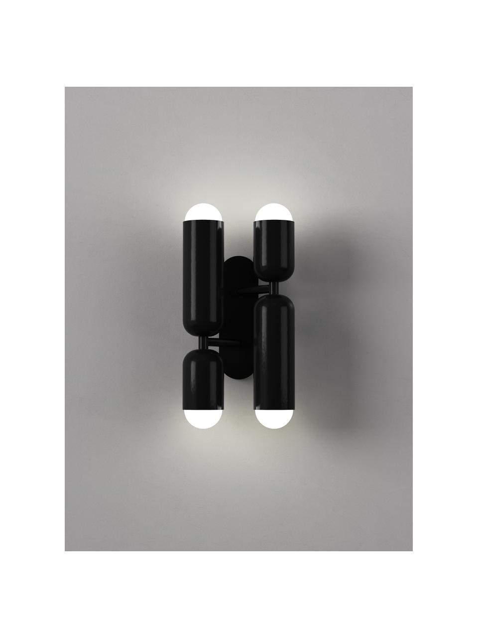 LED-Wandleuchte Ariane, Lampenschirm: Acrylglas, Schwarz, B 19 x H 39 cm