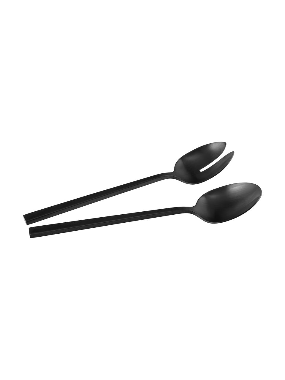 Zwart saladebestek Shine met matte afwerking, set van 2, Edelstaal 18/10

Het bestek is gemaakt van roestvrijstaal. Het is daardoor duurzaam, roest niet en is bestand tegen bacteriën., Mat zwart, L 24 cm