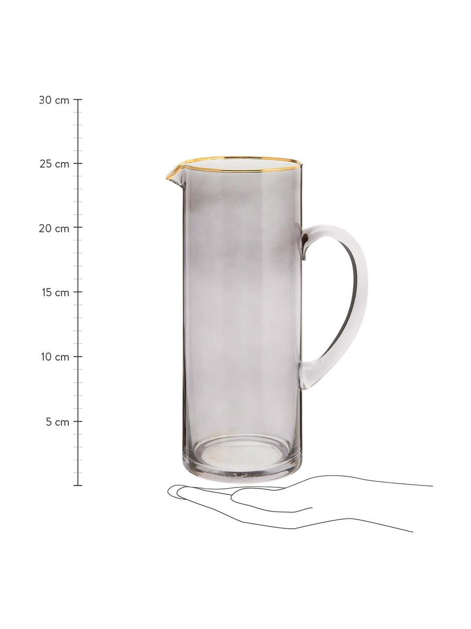 Pichet verre teinté gris Chloe, 1,6 l, Verre, Gris-bleu, haut. 25 cm, 1,6 l