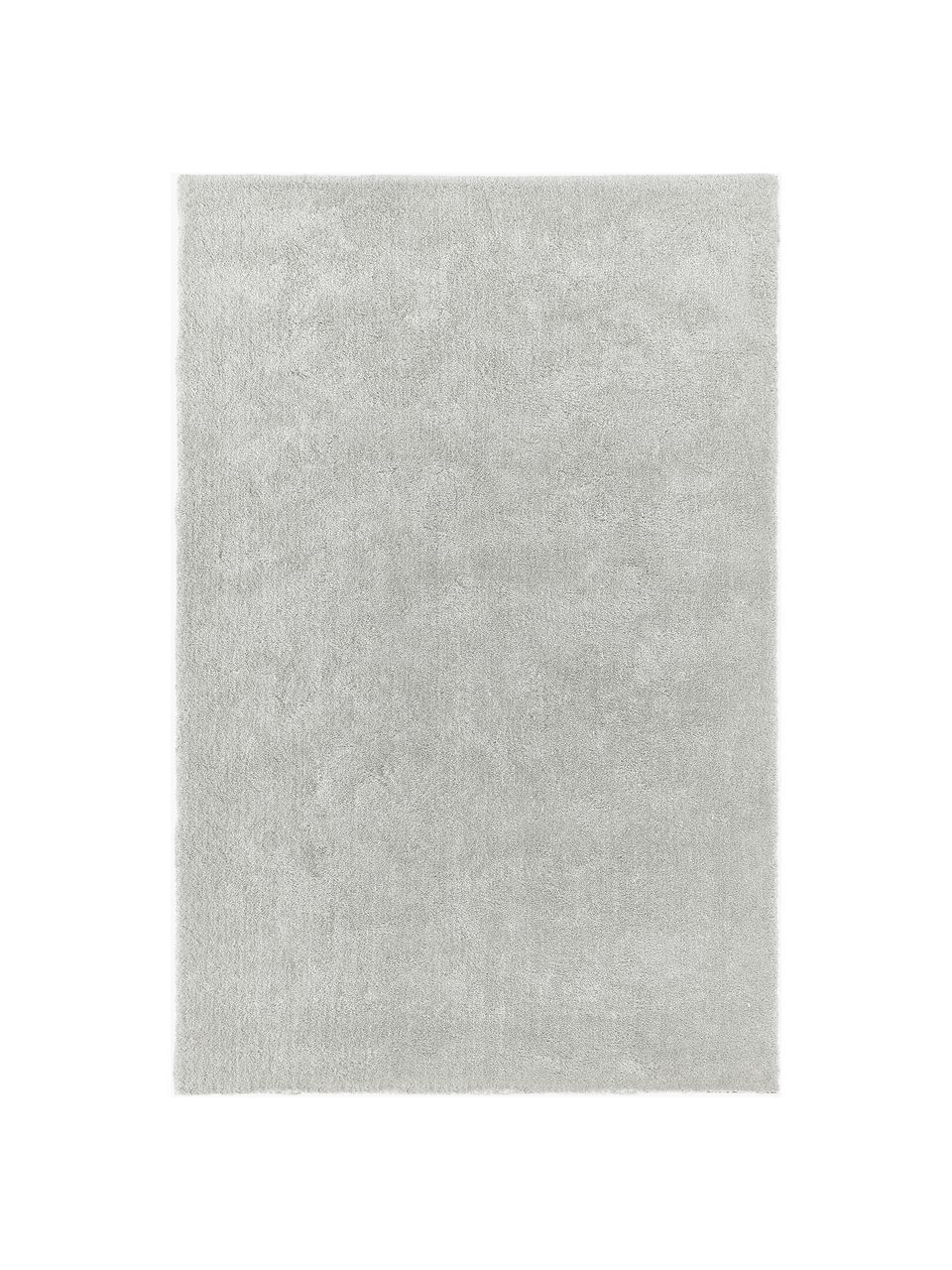 Flauschiger Hochflor-Teppich Leighton, Mikrofaser (100 % Polyester, GRS-zertifiziert), Hellgrau, B 80 x L 150 cm (Größe XS)