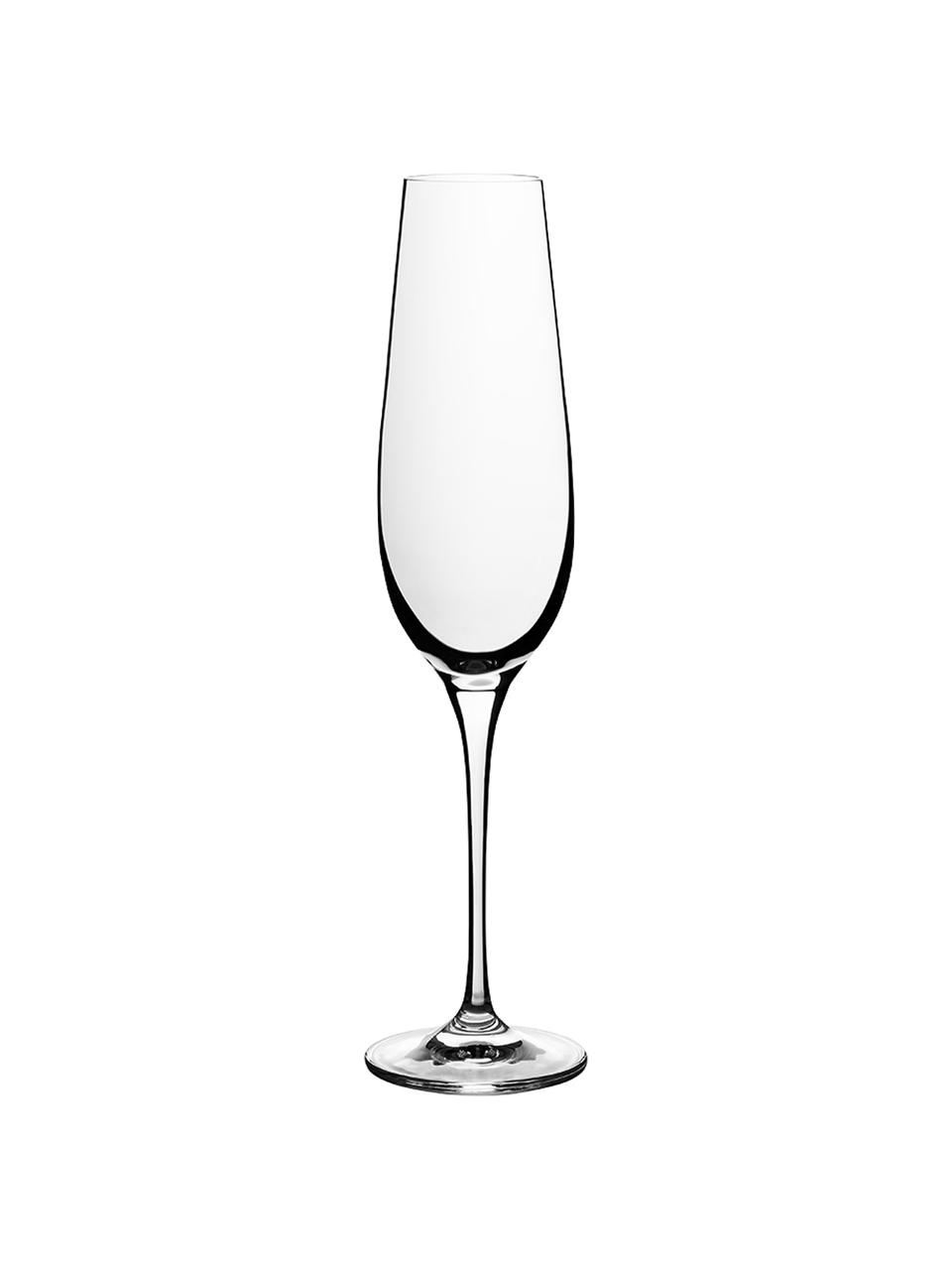 Kryształowy kieliszek do szampana Harmony, 6 szt., Szkło kryształowe o najwyższym połysku, szczególnie widocznym poprzez odbijanie światła
Magiczny blask sprawia, że każdy łyk szampana jest wyjątkowym doznaniem, Transparentny, 200 ml