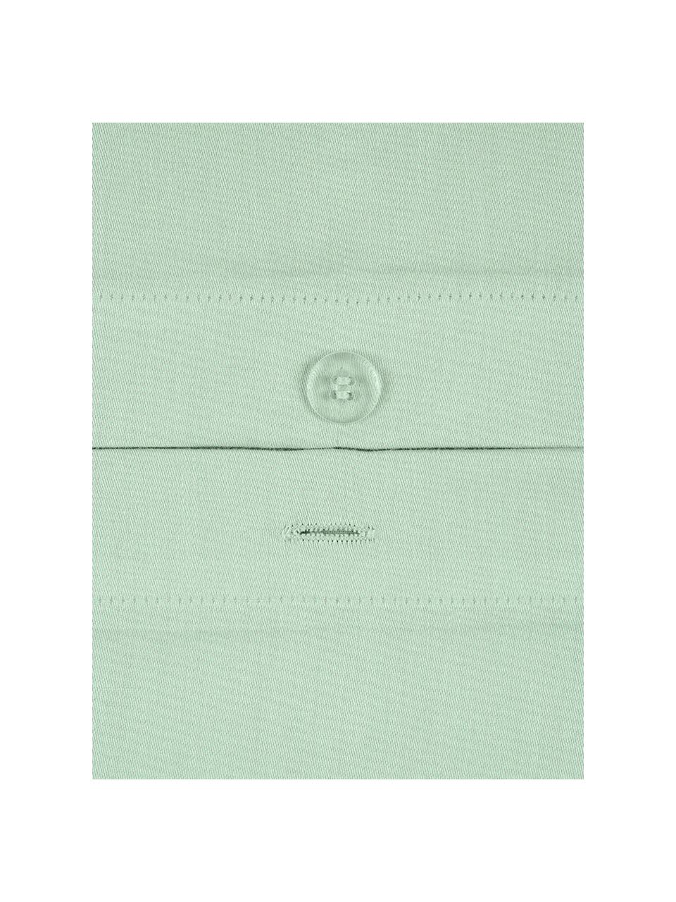 Parure copripiumino in raso di cotone Comfort, Verde salvia, 255 x 200 cm + 2 federe 50 x 80 cm