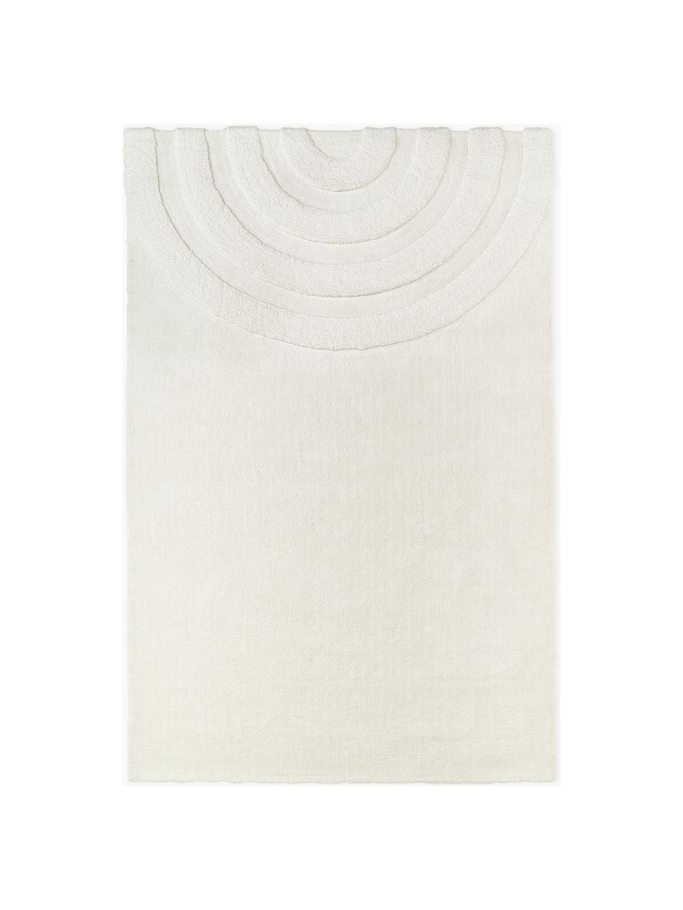 Tapis moelleux à poils longs texturé Rubbie, Blanc crème, larg. 120 x long. 180 cm (taille S)