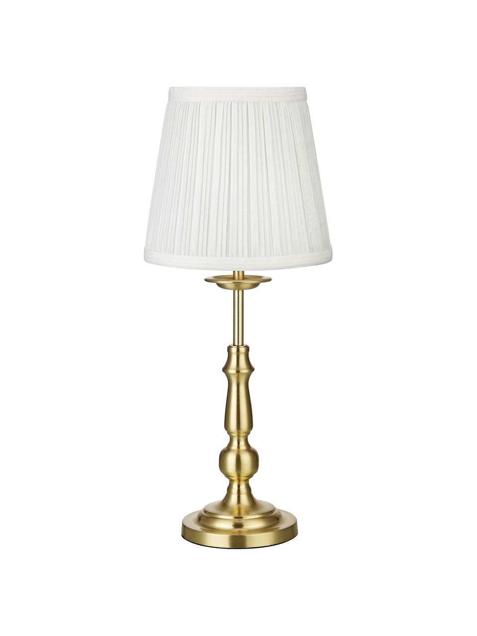 Lampe à poser vintage Imperia, Blanc, laiton, Ø 18 x haut. 49 cm