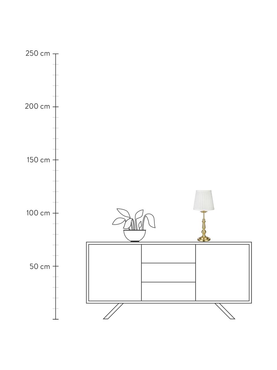 Lámpara de mesa Imperia, Pantalla: poliéster, Cable: plástico, Blanco, latón, Ø 18 x Al 49 cm