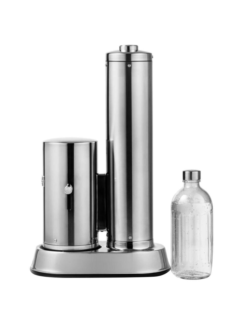 Waterbubbelset Carbonator Pro in zilverkleur, Fles: glas, Glanzend zilverkleurig, Set met verschillende formaten