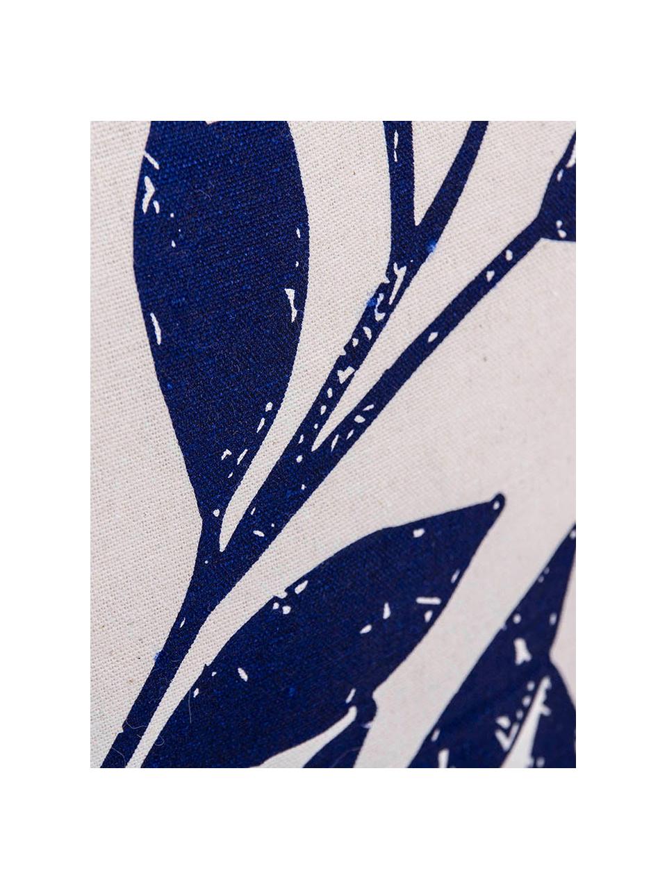 Cojín Leaves, con relleno, Poliéster, Azul, blanco, An 45 x L 45 cm