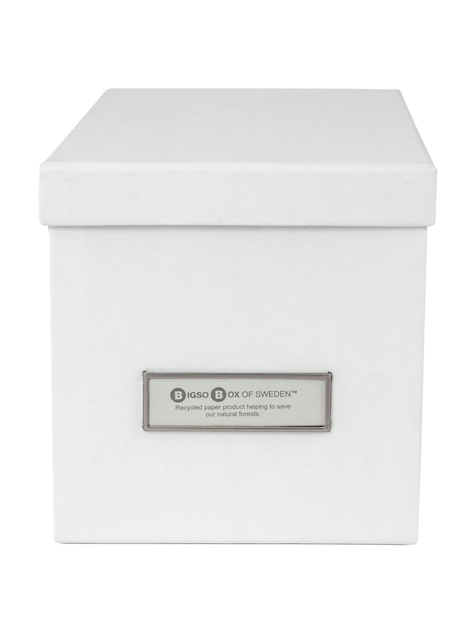 Aufbewahrungsbox Kristina, 2 Stück, Box: fester, laminierter Karto, Weiß, B 14 x H 15 cm
