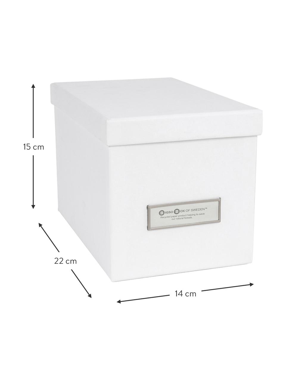 Boîte de rangement Kristina, 2 pièces, Blanc, larg. 14 x haut. 15 cm