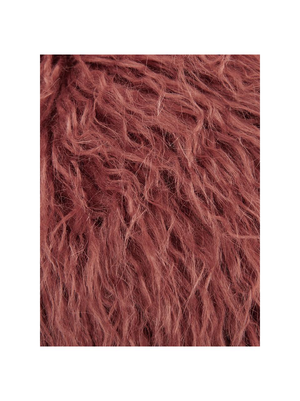 Tapis en fourrure synthétique frisée Morten, Terre cuite