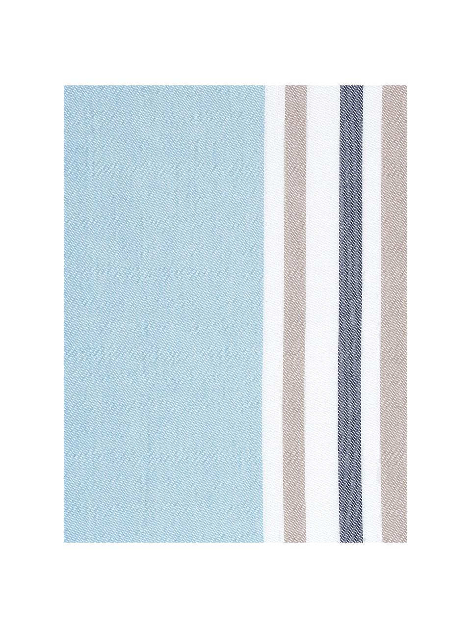 Gestreepte kussenhoes Linea in blauw/beige, 100% katoen, Multicolour, 50 x 50 cm