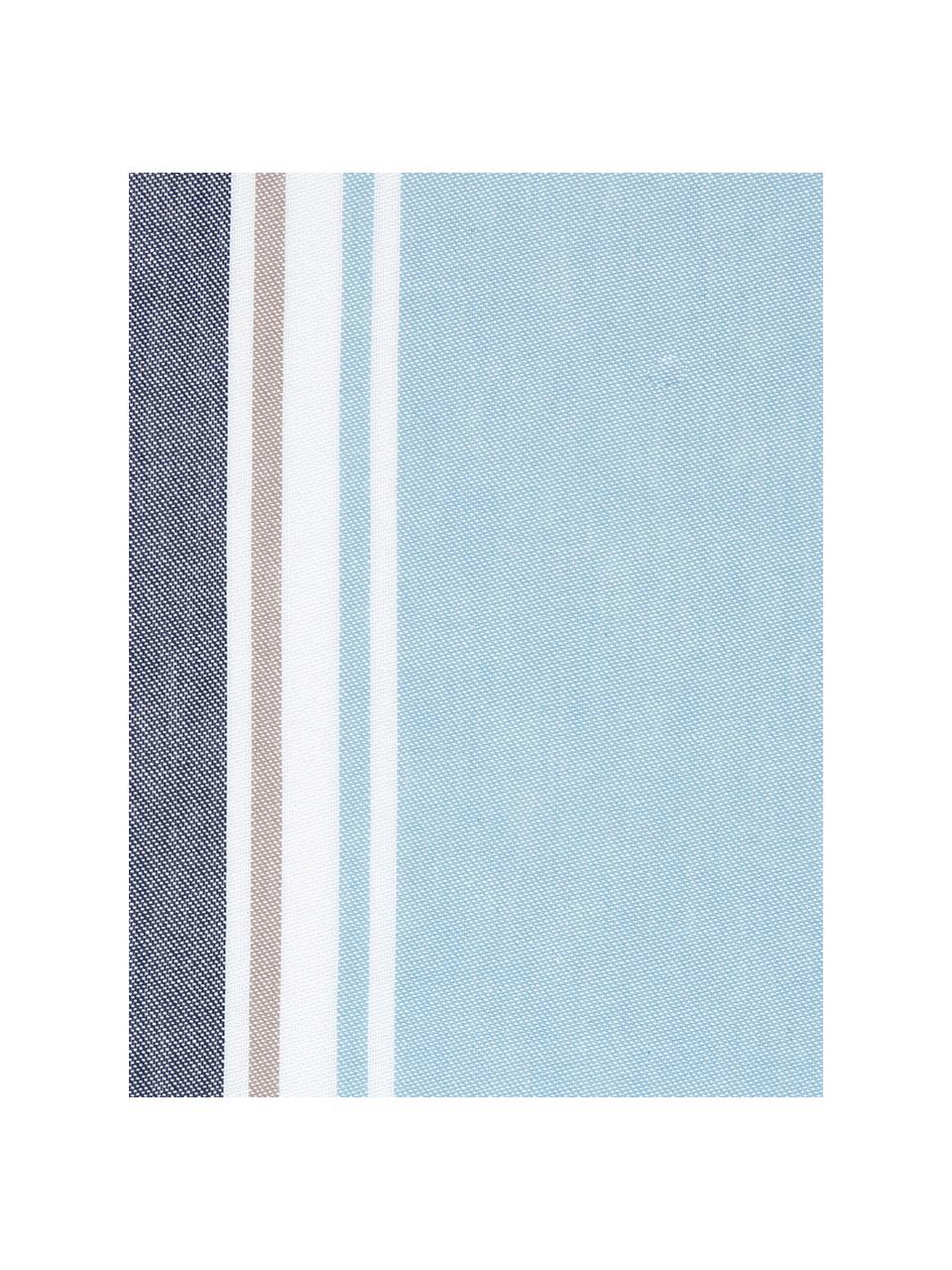 Gestreepte kussenhoes Linea in blauw/beige, 100% katoen, Multicolour, 50 x 50 cm